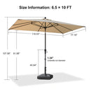 PURPLE LEAF Crank and Tilt Rectangular Outdoor Patio Market Umbrella with Base
