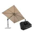 PURPLE LEAF Lateral Tilt Patio Umbrella with Base, 360° Swivel Cantilever Umbrella with Stand