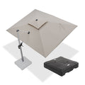 PURPLE LEAF Rectangular Large Outdoor Cantilever Umbrella With Base for Garden, Pool
