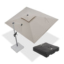 PURPLE LEAF Rectangular Large Outdoor Cantilever Umbrella With Base for Garden, Pool