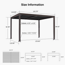 PURPLE LEAF Louvered Pergola Outdoor Adjustable Roof Modern Patio Aluminum Pergola for Deck Backyard Garden Hardtop Gazebo