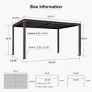 PURPLE LEAF Louvered Pergola Outdoor Adjustable Roof Modern Patio Aluminum Pergola for Deck Backyard Garden Hardtop Gazebo