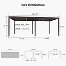 PURPLE LEAF Louvered Pergola Outdoor Adjustable Roof Modern Patio Aluminum Pergola for Deck Backyard Garden Hardtop Gazebo