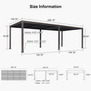 PURPLE LEAF Louvered Pergola Outdoor Adjustable Roof Modern Patio Aluminum Pergola for Deck Backyard Garden Hardtop Gazebo