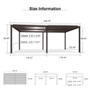 PURPLE LEAF Louvered Pergola Outdoor Adjustable Roof Modern Patio Aluminum Pergola for Deck Backyard Garden Hardtop Gazebo
