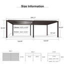 PURPLE LEAF Louvered Pergola Outdoor Adjustable Roof Modern Patio Aluminum Pergola for Deck Backyard Garden Hardtop Gazebo