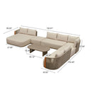 PURPLE LEAF Hailar L-Shaped Patio Conversation Set with Genuine Teak Cushions and Pillows Olefin Rope Backres Outdoor Couch Sets for Backyard Porch