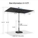 PURPLE LEAF Crank and Tilt Table Umbrella Outdoor Patio Market Umbrella with Visible Hand Crank System