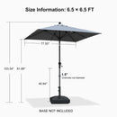 PURPLE LEAF Crank and Tilt Table Umbrella Outdoor Patio Market Umbrella with Visible Hand Crank System