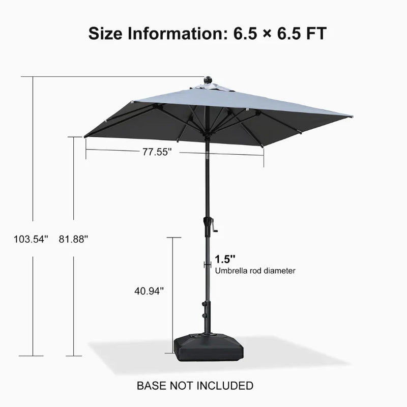 PURPLE LEAF Crank and Tilt Table Umbrella Outdoor Patio Market Umbrella with Visible Hand Crank System