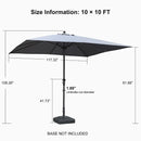PURPLE LEAF Aluminum Outdoor Market Umbrella Patio Table Umbrella