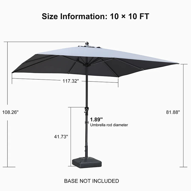 PURPLE LEAF Aluminum Outdoor Market Umbrella Patio Table Umbrella