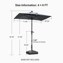 PURPLE LEAF Crank and Tilt Table Umbrella Outdoor Patio Market Umbrella with Visible Hand Crank System