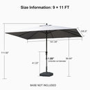 PURPLE LEAF Aluminum Outdoor Market Umbrella Patio Table Umbrella
