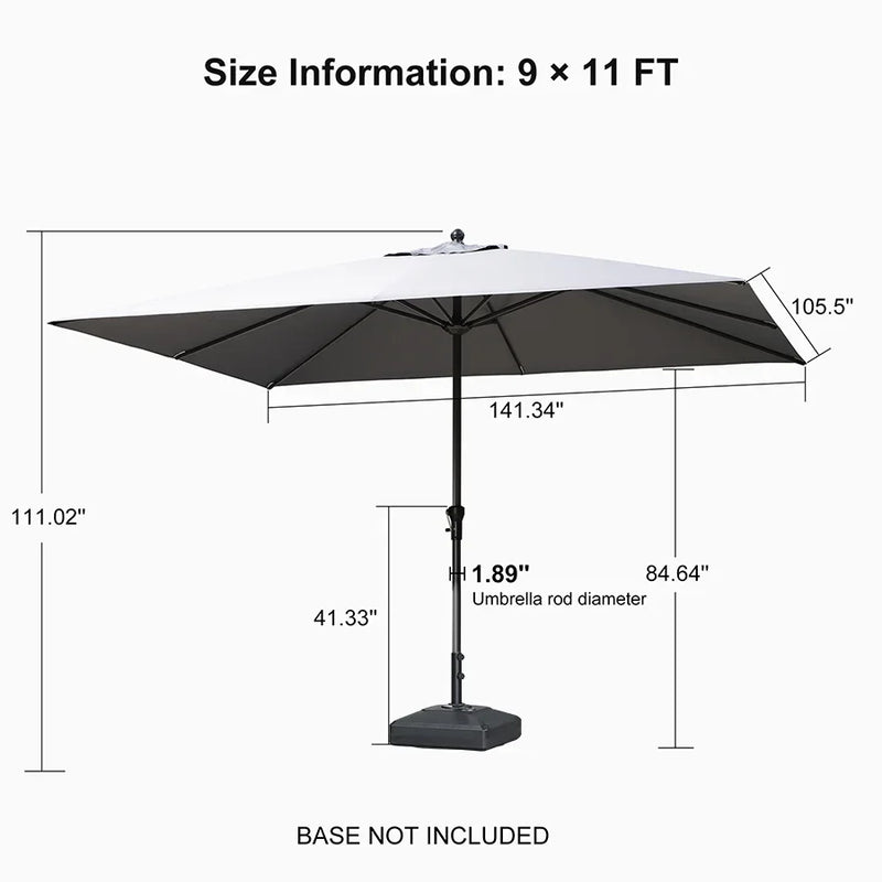 PURPLE LEAF Aluminum Outdoor Market Umbrella Patio Table Umbrella