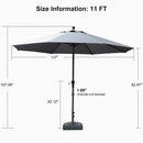 PURPLE LEAF Aluminum Patio Table Umbrella Heavy Duty Market Umbrella with Base