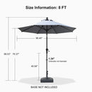 PURPLE LEAF Crank and Tilt Table Umbrella Outdoor Patio Market Umbrella with Visible Hand Crank System