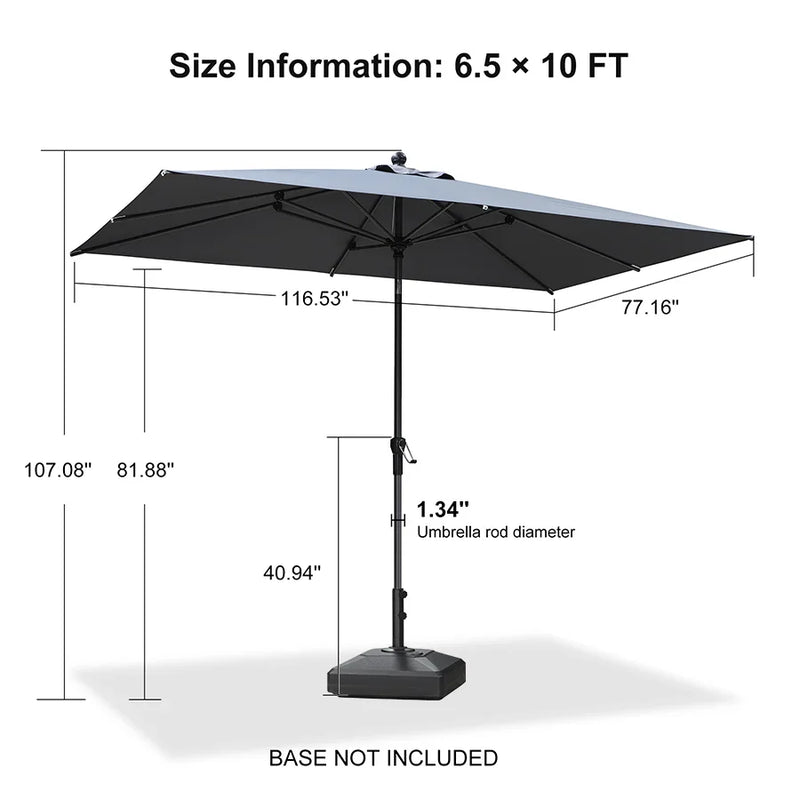 PURPLE LEAF Crank and Tilt Table Umbrella Outdoor Patio Market Umbrella with Visible Hand Crank System