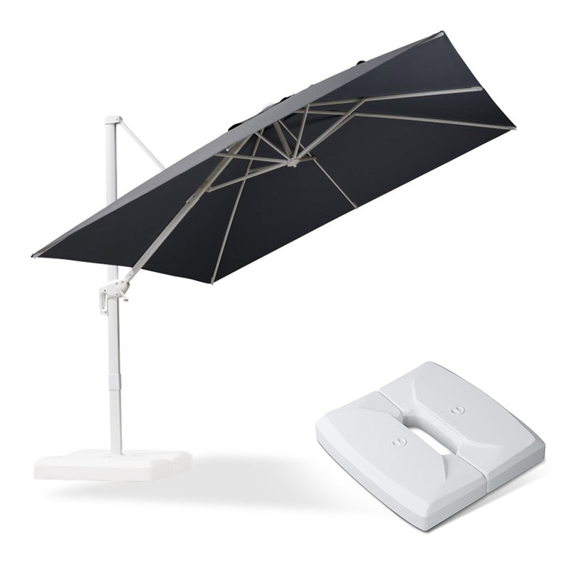 PURPLE LEAF Outdoor Patio Umbrella with Base, Best White Cantilever Umbrellas