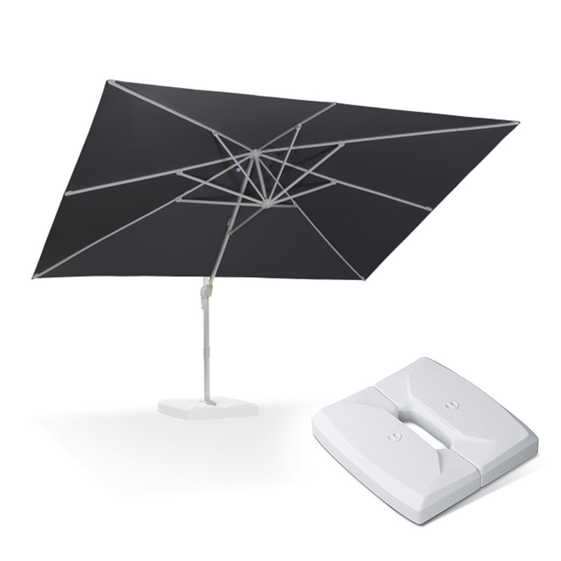 PURPLE LEAF Outdoor Patio Umbrella with Base, Best White Cantilever Umbrellas