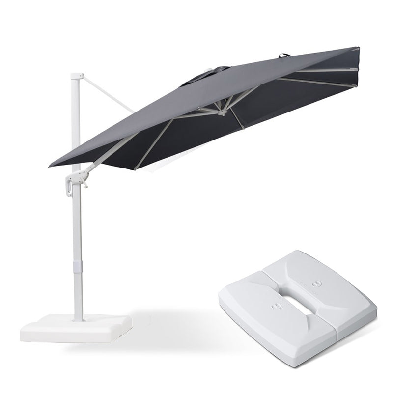 PURPLE LEAF Outdoor Patio Umbrella with Base, Best White Cantilever Umbrellas
