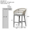 PURPLE LEAF Outdoor Bar Stools Counter Stools Rattan Bar Stools Chair Set of 2 with Backrest for Indoor or Outdoor, Kitchen lsland