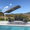 PURPLE LEAF Outdoor Patio Umbrella with Base, Best White Cantilever Umbrellas