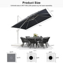 PURPLE LEAF Outdoor Patio Umbrella with Base, Best White Cantilever Umbrellas