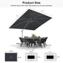PURPLE LEAF Outdoor Patio Umbrella with Base, Best White Cantilever Umbrellas