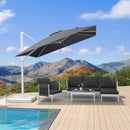 PURPLE LEAF Outdoor Patio Umbrella with Base, Best White Cantilever Umbrellas