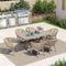 PURPLE LEAF 7/9/11 Pieces Outdoor Dining Set with Aluminium Table and Rattan Chairs, Champagne