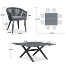 PURPLE LEAF 7/9/11 Pieces Outdoor Dining Set with Aluminium Table and Rattan Chairs, Grey