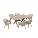 PURPLE LEAF 10/8/6 Pieces Outdoor Dining Set with Patio Aluminium Dining Table Rattan Chairs for Kitchen Champagne