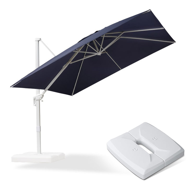 PURPLE LEAF Outdoor Patio Umbrella with Base, Best White Cantilever Umbrellas