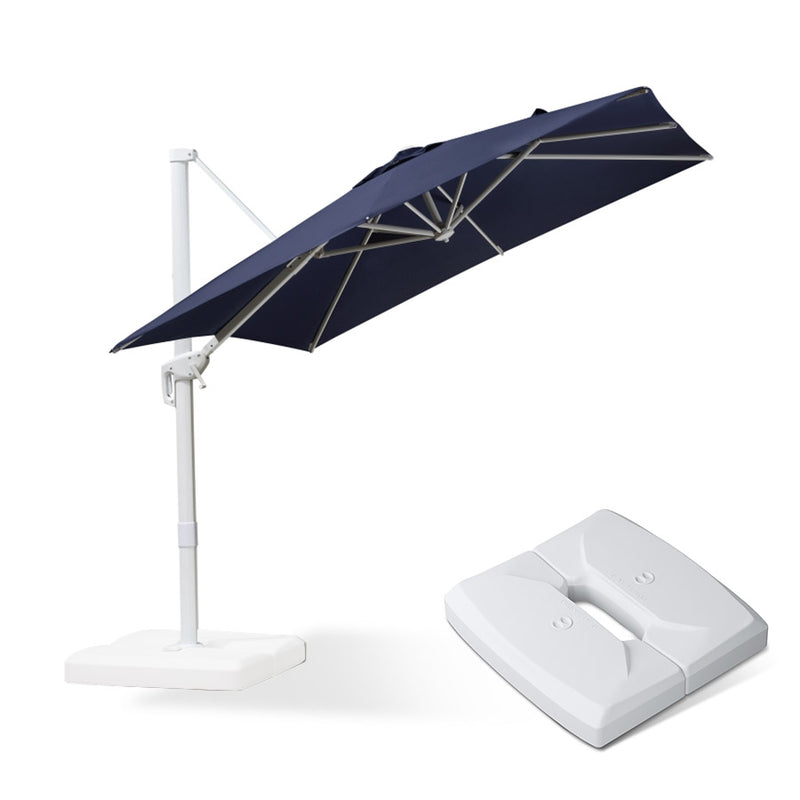 PURPLE LEAF Outdoor Patio Umbrella with Base, Best White Cantilever Umbrellas
