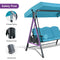PURPLE LEAF Outdoor Patio Porch Swing with Stand, Chair with Adjustable Tilt Canopy All-Weather Steel Frame for Backyard Front Porch Lawn