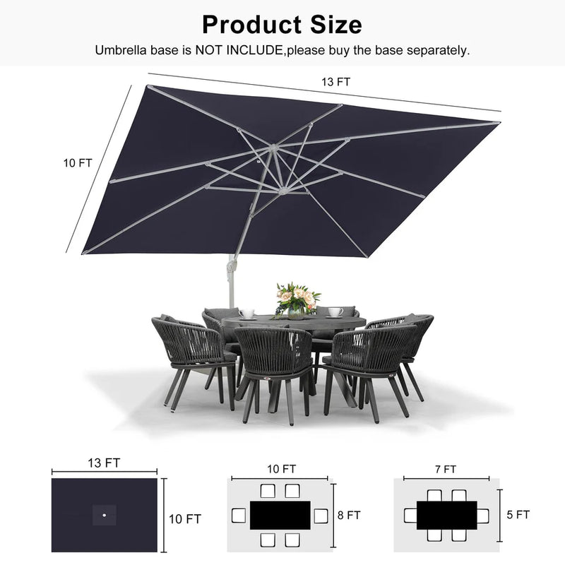 PURPLE LEAF Outdoor Patio Umbrella with Base, Best White Cantilever Umbrellas