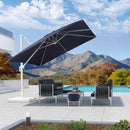 PURPLE LEAF Outdoor Patio Umbrella with Base, Best White Cantilever Umbrellas
