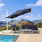 PURPLE LEAF Outdoor Patio Umbrella with Base, Best White Cantilever Umbrellas
