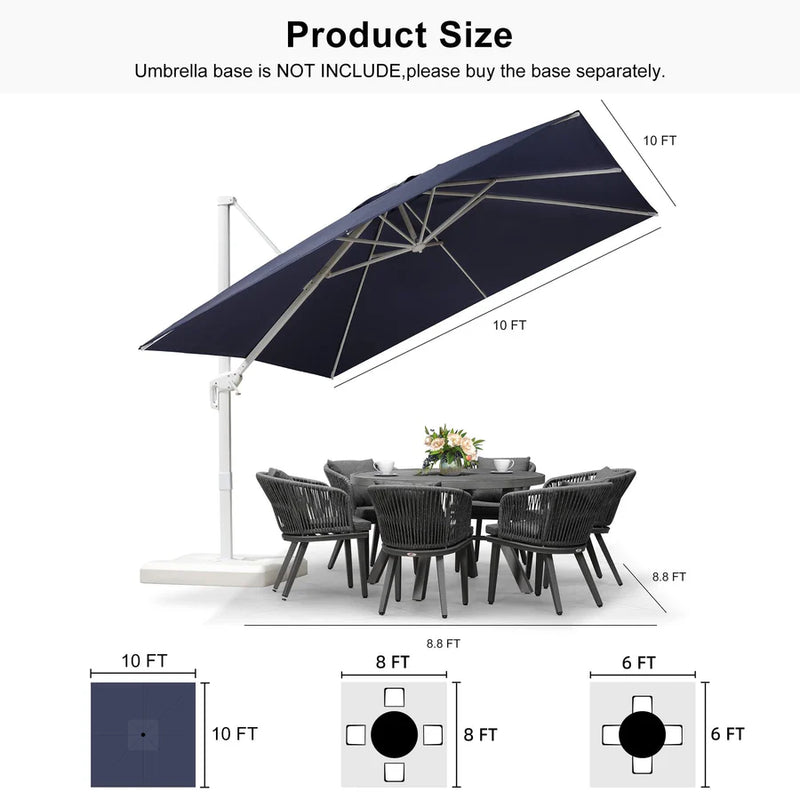 PURPLE LEAF Outdoor Patio Umbrella with Base, Best White Cantilever Umbrellas