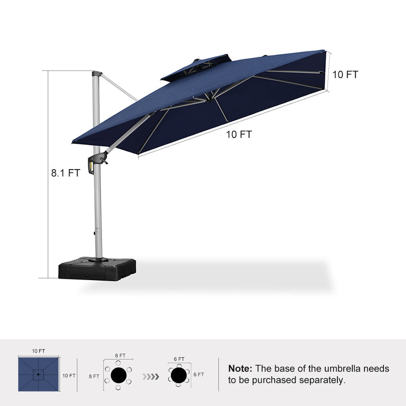 PURPLE LEAF Premium Patio Umbrella Classic SUNBRELLA Cantilever Umbrellas
