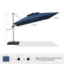 Clearance - PURPLE LEAF OPEN BOX Premium Patio Umbrella Classic SUNBRELLA Cantilever Umbrellas