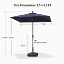 PURPLE LEAF Crank and Tilt Square Patio Table Umbrella with Base for Garden Porch
