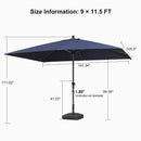 PURPLE LEAF Aluminum Patio Table Umbrella Heavy Duty Market Umbrella with Base