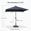 PURPLE LEAF Crank and Tilt Table Umbrella Outdoor Patio Market Umbrella with Visible Hand Crank System