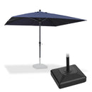 PURPLE LEAF Aluminum Patio Table Umbrella Heavy Duty Market Umbrella with Base