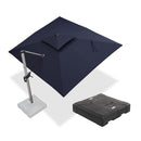 PURPLE LEAF Rectangular Large Outdoor Cantilever Umbrella With Base for Garden, Pool