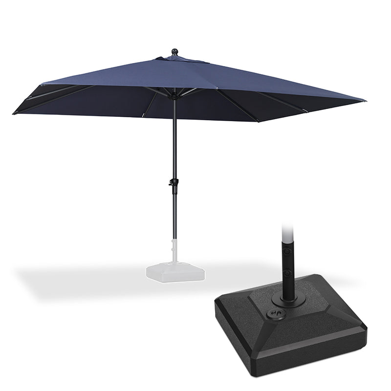 PURPLE LEAF Aluminum Patio Table Umbrella Heavy Duty Market Umbrella with Base