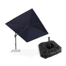 PURPLE LEAF Lateral Tilt Patio Umbrella with Base, 360° Swivel Cantilever Umbrella with Stand