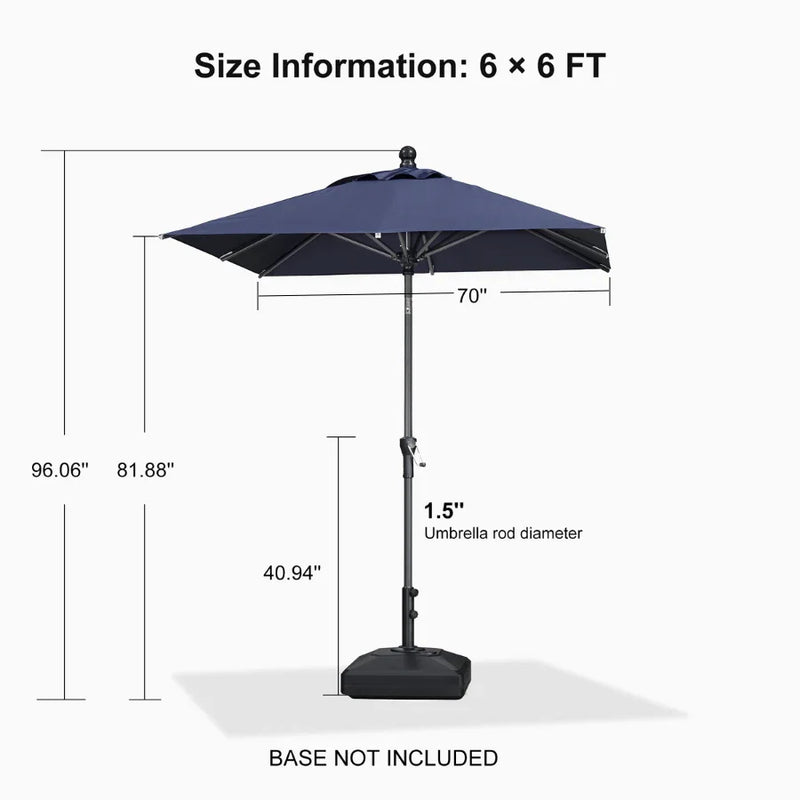 PURPLE LEAF Crank and Tilt Table Umbrella Outdoor Patio Market Umbrella with Visible Hand Crank System